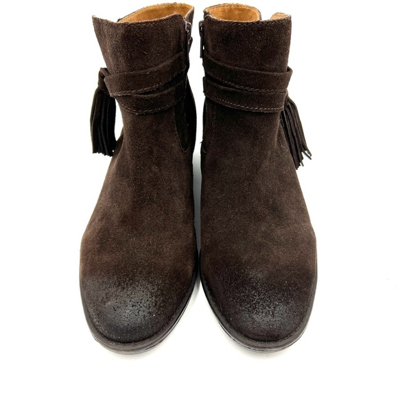Sofft Tamala Bootie Dark Brown Suede Fringe Tassel Boho Size 8 - Picture 3 of 11